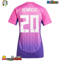 Camisa de Futebol Alemanha Benjamin Henrichs #20 Equipamento Secundário Mulheres Europeu 2024 Manga Curta